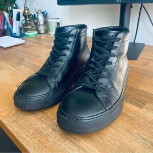 Artisan Lab Italian black leather sneakers